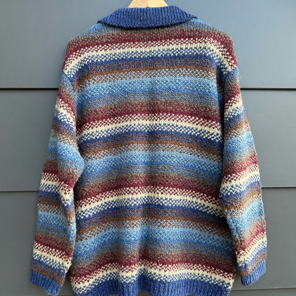 Multi-coloured Wool mix Cardigan (no tag) - zipper front - Size XL - Picture 2 of 5